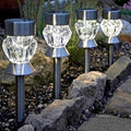4 Pack Crystal Glass Garden Stake LED Lights solar Powered By Smart Garden