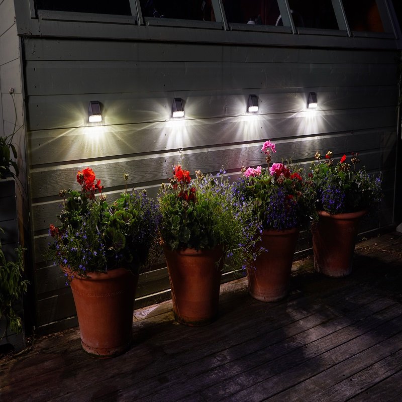 4 Pack Solar Powered Wall Fence & Post Lights LED Garden Security Super Bright