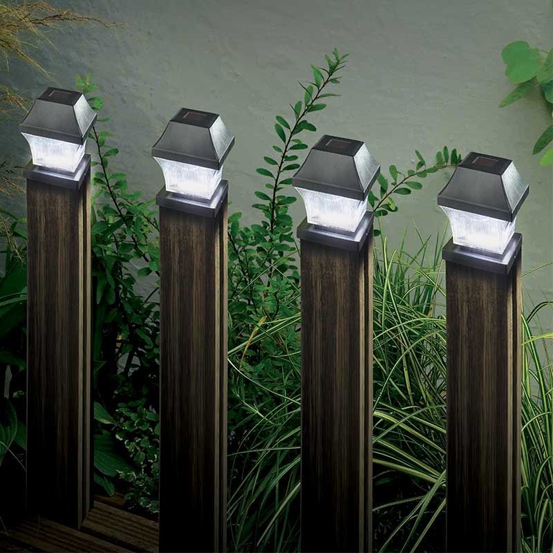 4 Pack Decking Fence Post Top Lights 3 Lumens Square Super Bright White LEDs