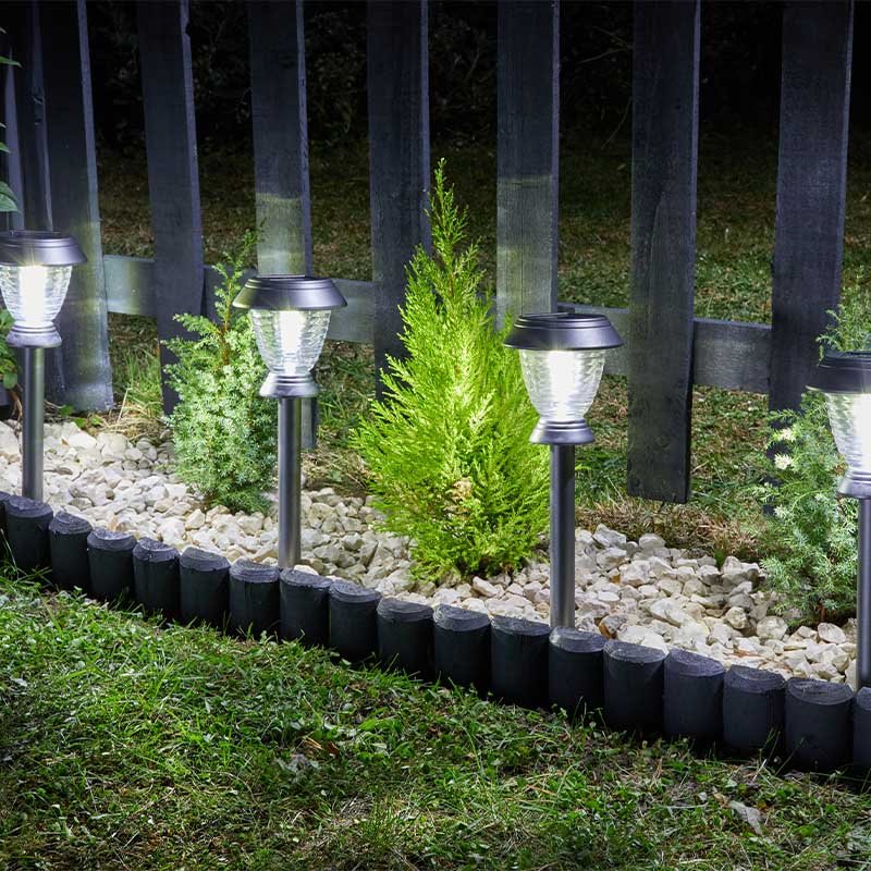 4 Pack Triton 365 Garden Stake Lights Solar Powered Outdoor Lighting All Year!