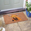 Highland Cow Design Natural Coir Doormat Indoor & Outdoor Mat 75 x 45cm
