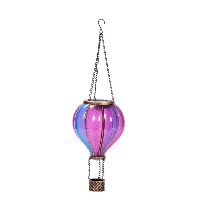 Hanging Purple & Blue Flaming Effect Aurora Balloon Solar Powered Garden Light