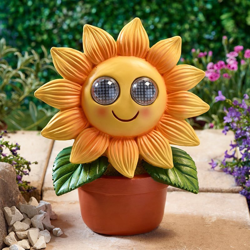 Blinkin' Sunflower Light Solar Powered Fun Winking Garden Decorative Lighting