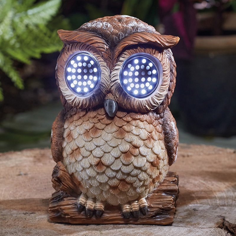 Cute Blinkin Owl Light Solar Powered Fun Garden Decorative Outdoor Lighting 18cm