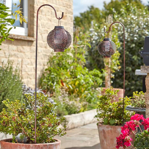 2 Pack Forli Hanging Lanterns With Hooks Solar Powered Decorative Garden Lights