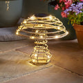 Glow Cap Large Rattan Light Up Mushroom Solar Powered Garden Decor