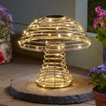 Glow Cap Extra Large Rattan Light Up Mushroom Solar Powered Garden Decor