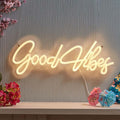 Good Vibes Neon Bright Sign Fun Home Indoor Decor USB Powered Cheerful Sign