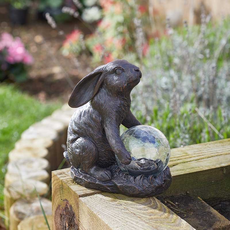 Hare Muse Light Up Garden Ornament Solar Powered Gazing Ball Multicoloured LED