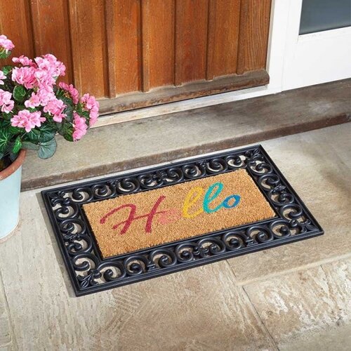 Hello Colour Insert Doormat 53 x 23cm Decoir Indoor Or Outdoor Mat
