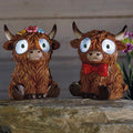 2Pk Highlanders Bright Eyes Light Solar Powered Garden Decorative Outdoor Lights
