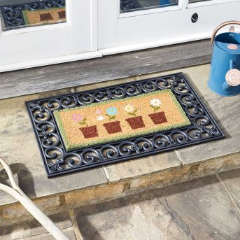 Lots Of Pots Insert Doormat 53 x 23cm Decoir Indoor Or Outdoor Mat