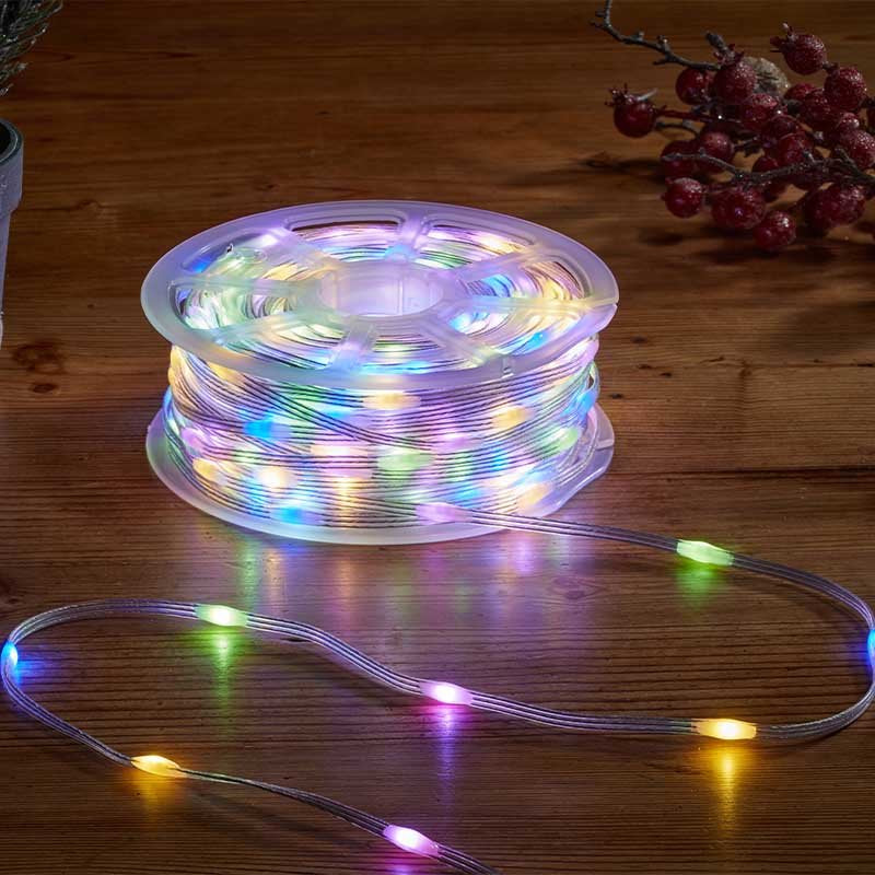 1000 LED Two Tone String Lights Switch Between Warm White/Multicoloured Indoor & Outdoor