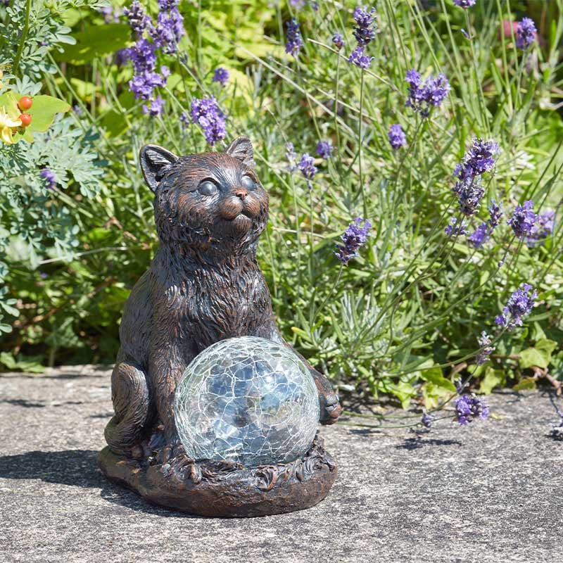Mystic Mog Light Up Garden Ornament Solar Powered Gazing Ball Multicoloured LED