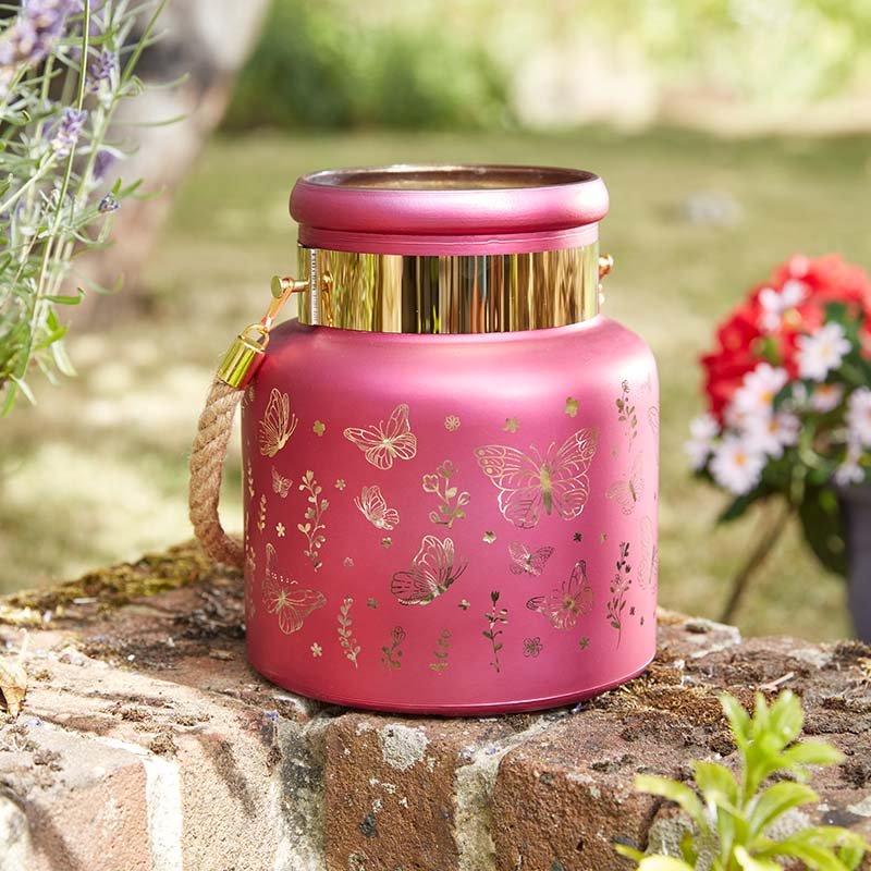 Papillon Wonderland Rope Handle Glass Jar Home Butterfly Lantern
