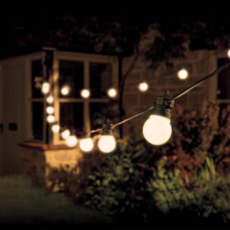 Party Festoon Set of 20 Mains Powered Warm White Outdoor Garden String Light
