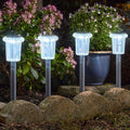 Raylite Stake Lights Solar Powered 4pk Stake Path Light Outdoor Garden Lighting