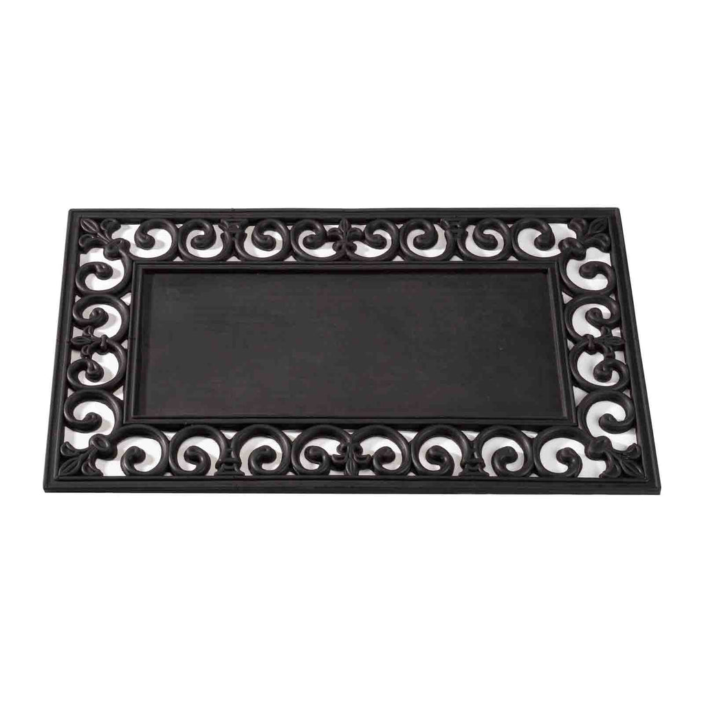 Black Rubber Door Mat Frame for Coir Mat Inserts Indoor & Outdoor Smart Garden