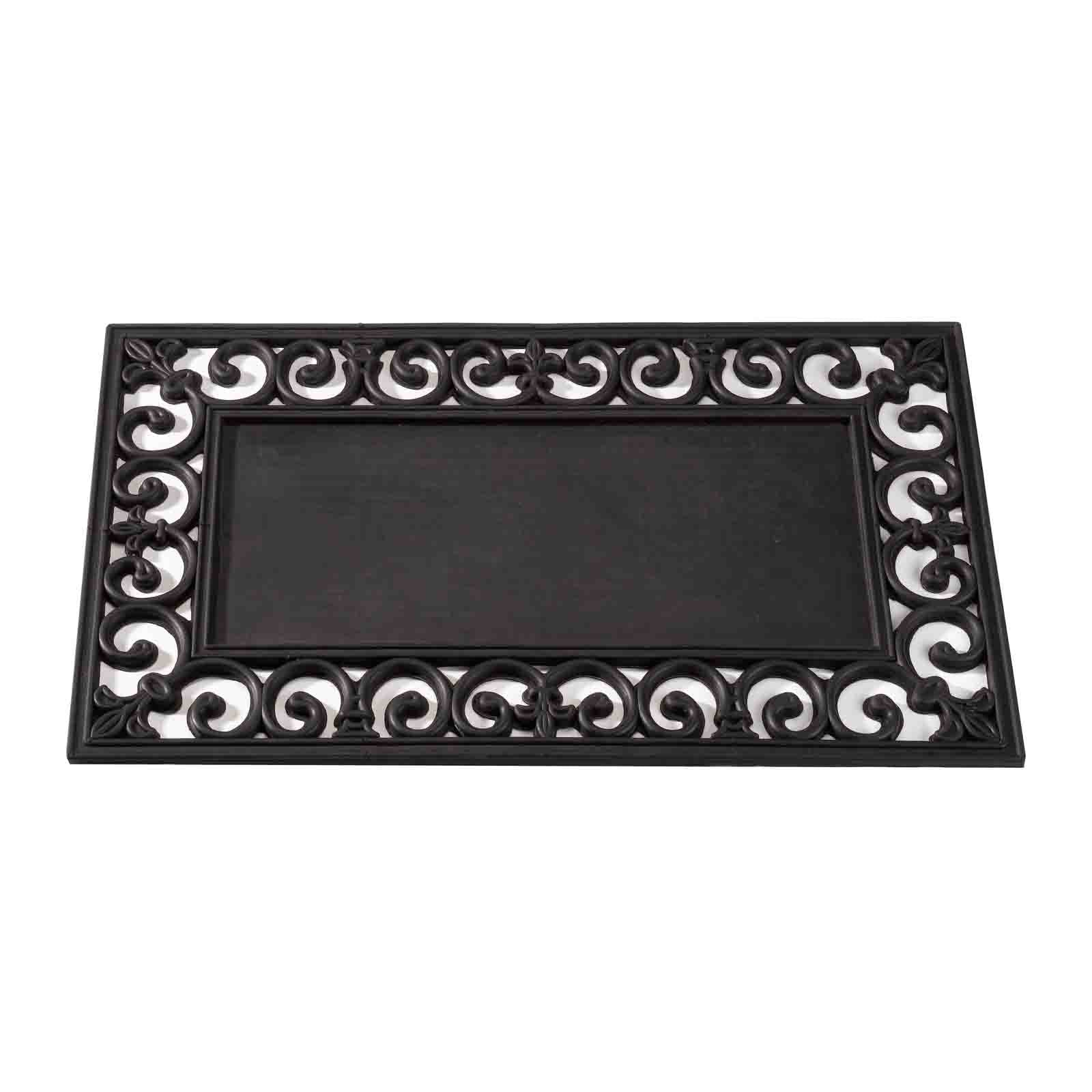 Black Rubber Door Mat Frame for Coir Mat Inserts Indoor & Outdoor Smart Garden
