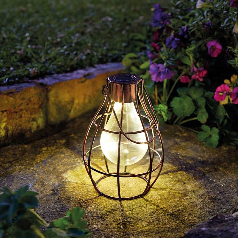 Small Eureka Firefly Solar Powered Lantern Garden Light Table Top Or Hanging 16cm Tall