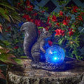 Squirrel Colour Changing Light Up Orb Garden Ornament Solar Crackle Ball
