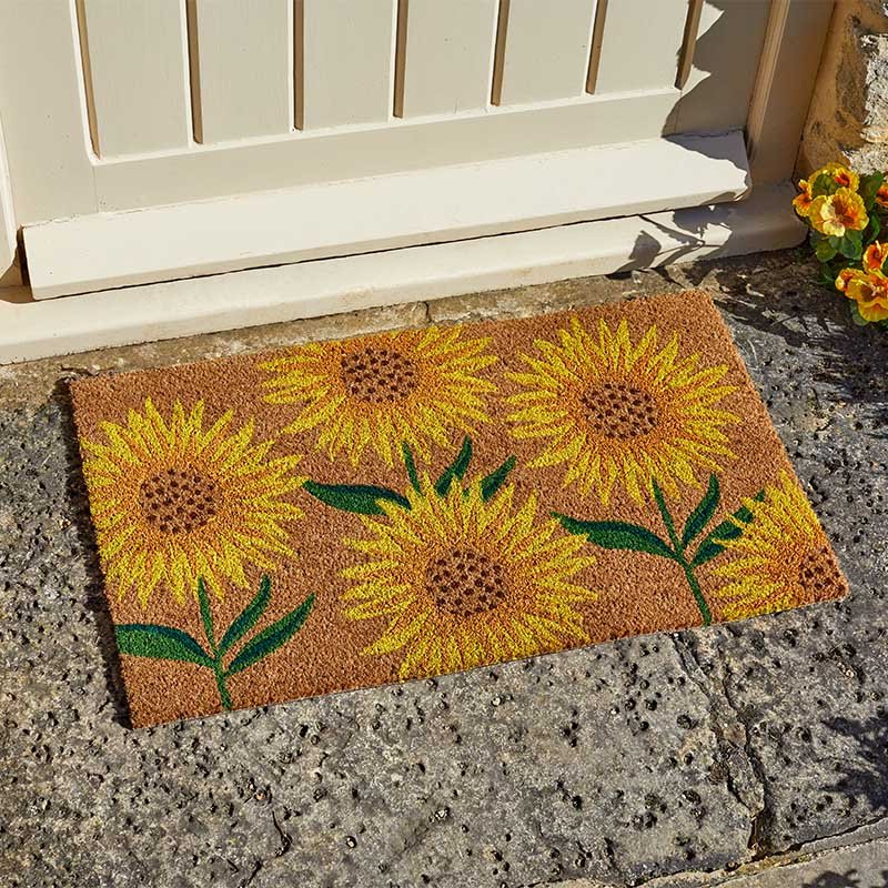 Sunflower Mat Natural Coir Doormat Indoor & Outdoor Doormat 75x45cm
