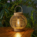 Terra Garden Solar Powered Stunning Rattan Table Top Lantern