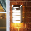 Large Welcome Wall Light Bright Solar Powered 100L LED PIR Home Garden Security