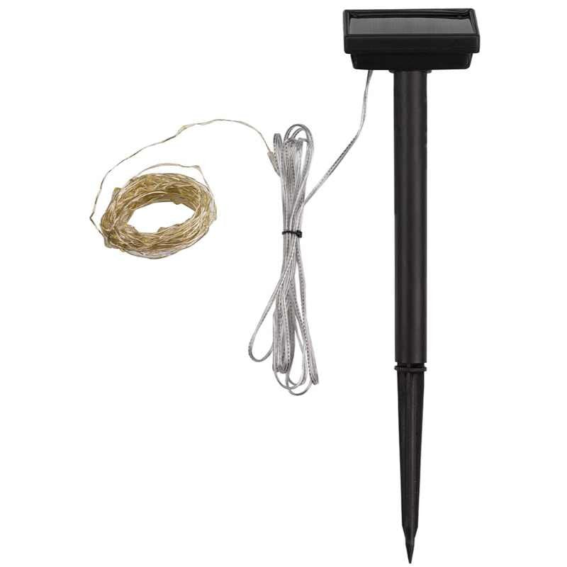 100 LED Warm White Solar Powered Firefly String Garden Lights Fairy Lights