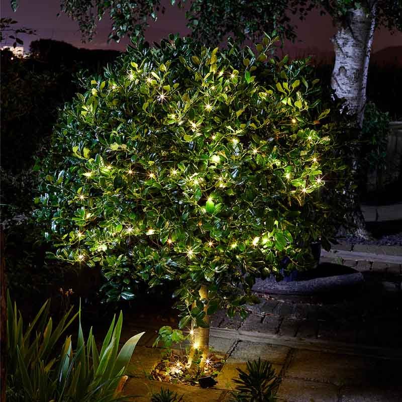 100 LED Warm White Solar Powered Firefly String Garden Lights Fairy Lights